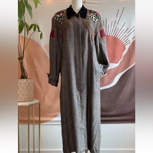 Vintage Canvasbacks Colorful Tweed Button Barn Trench Coat Size M